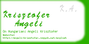 krisztofer angeli business card